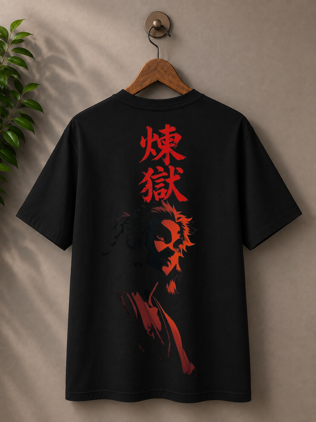 Inspired from Demon slayer, ‘ Rengoku’ monochrome, 100% cotton premium oversized T-shirt