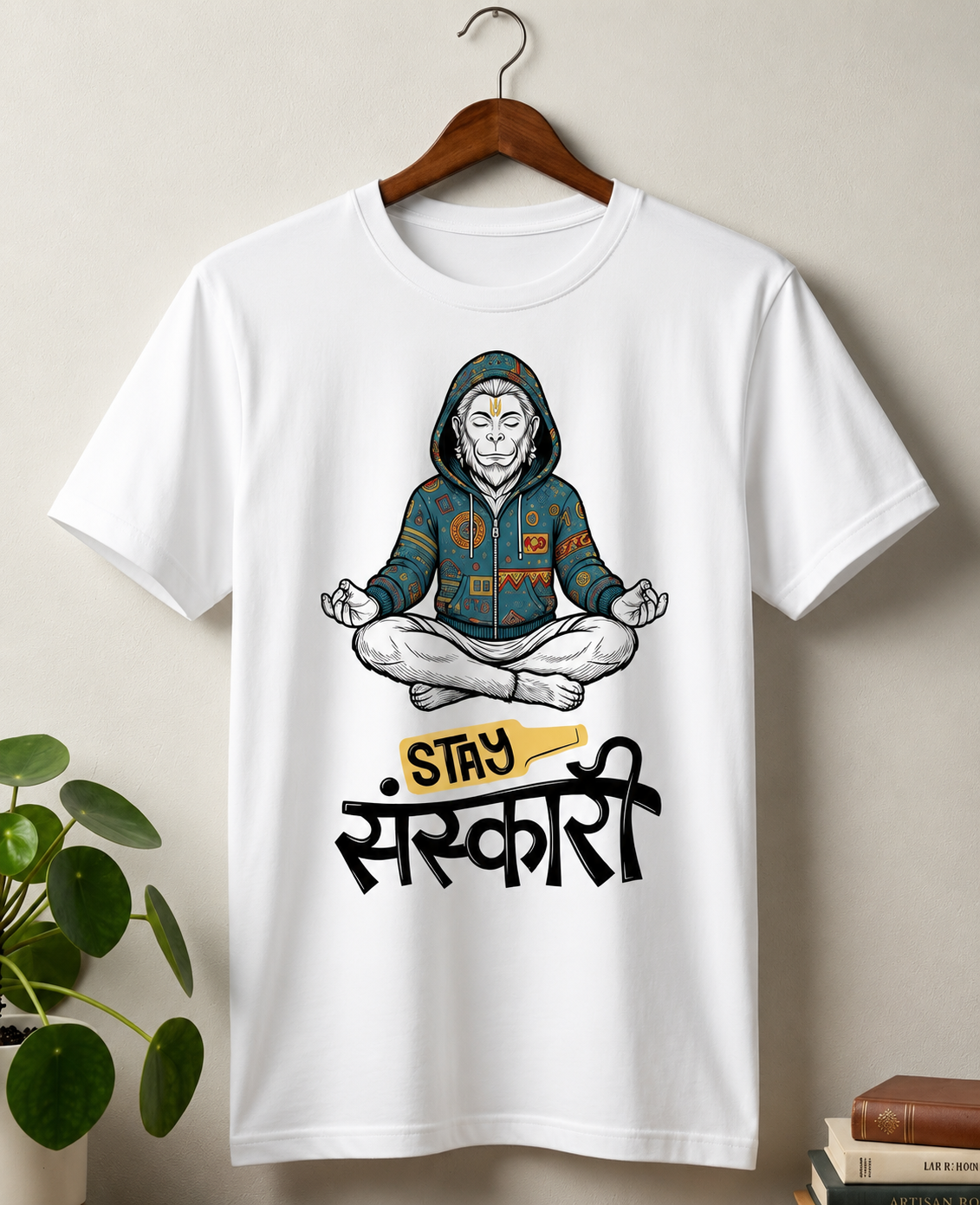 Marathi slang ‘stay sanskari’, 100% cotton printed Tshirt