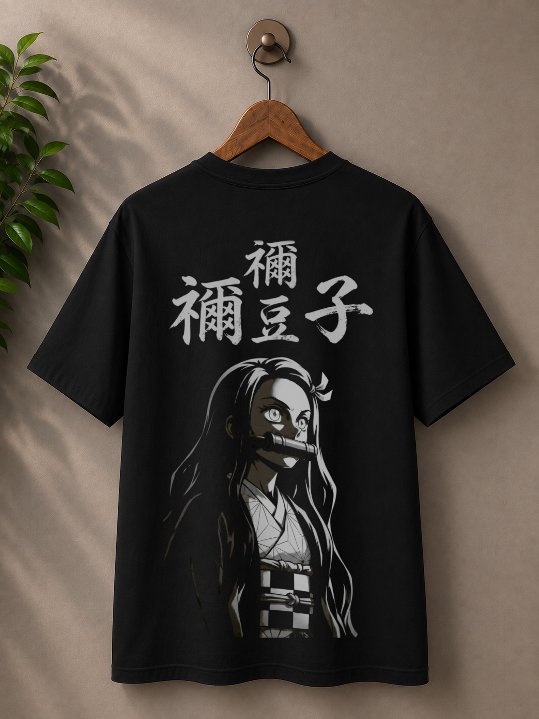 Inspired from Demon slayer, ‘ Nezuko’ monochrome, 100% cotton premium oversized T-shirt