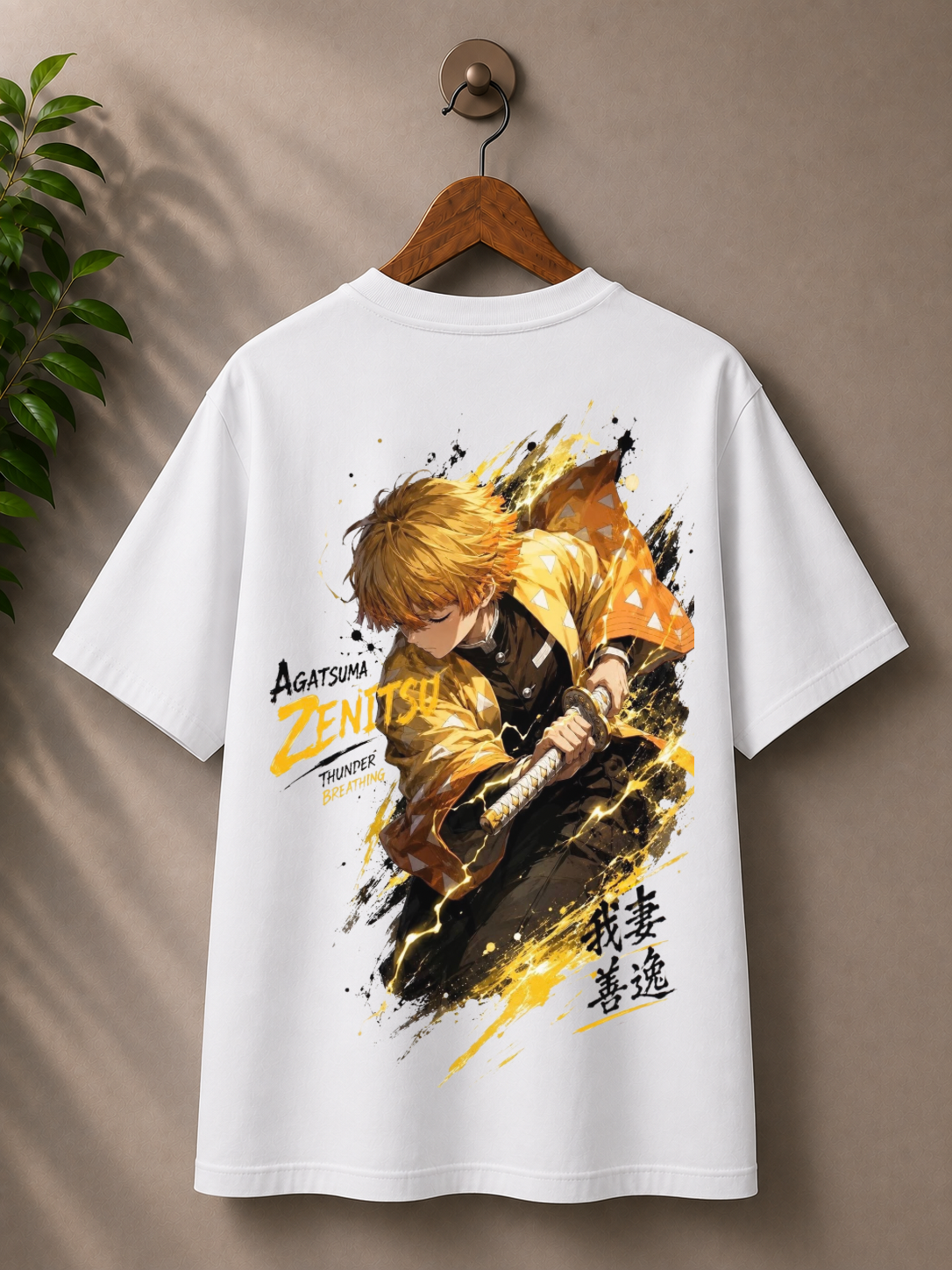 Inspired from demon slayer, ‘zenitsu’, 100% cotton premium oversized T-shirt