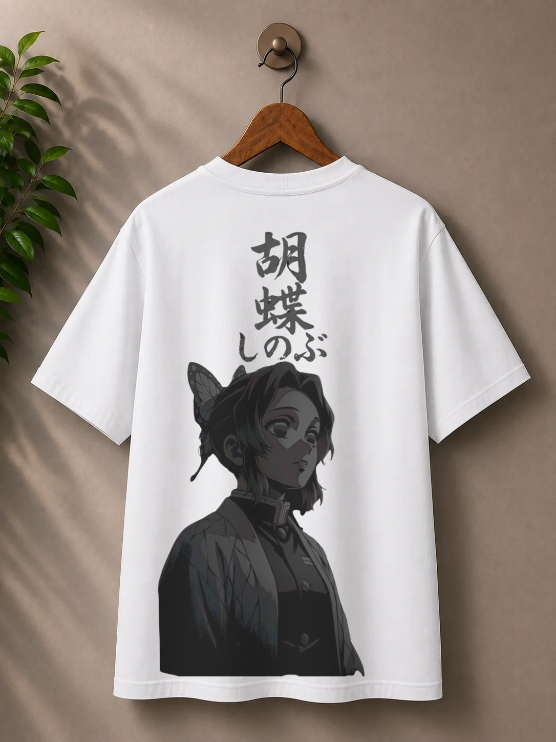 Inspired from Demon slayer, ‘ Shinobu’ monochrome, 100% cotton premium oversized T-shirt