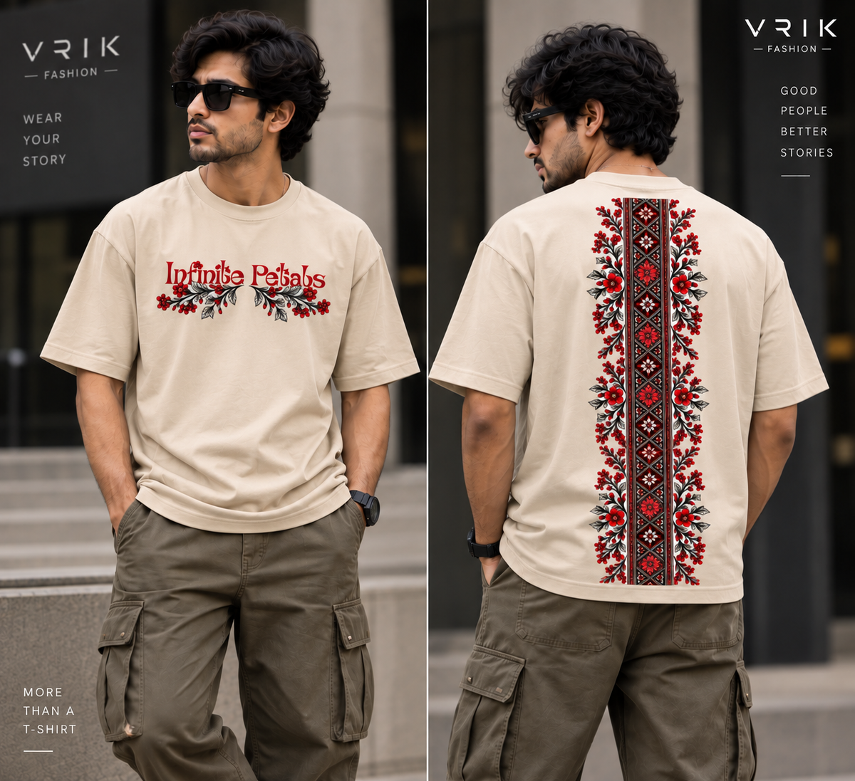 ‘Infinite petals’ oversized premium 100% cotton Tshirt.