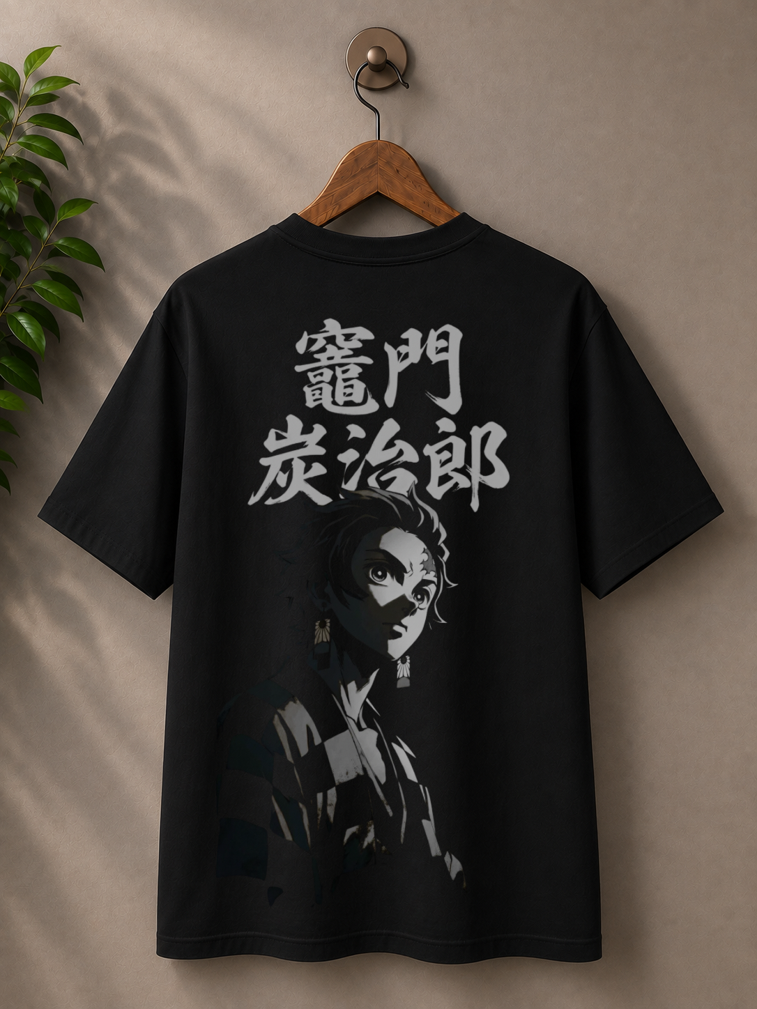 Inspired from Demon slayer, ‘ Tanjiro’ monochrome, 100% cotton premium oversized T-shirt