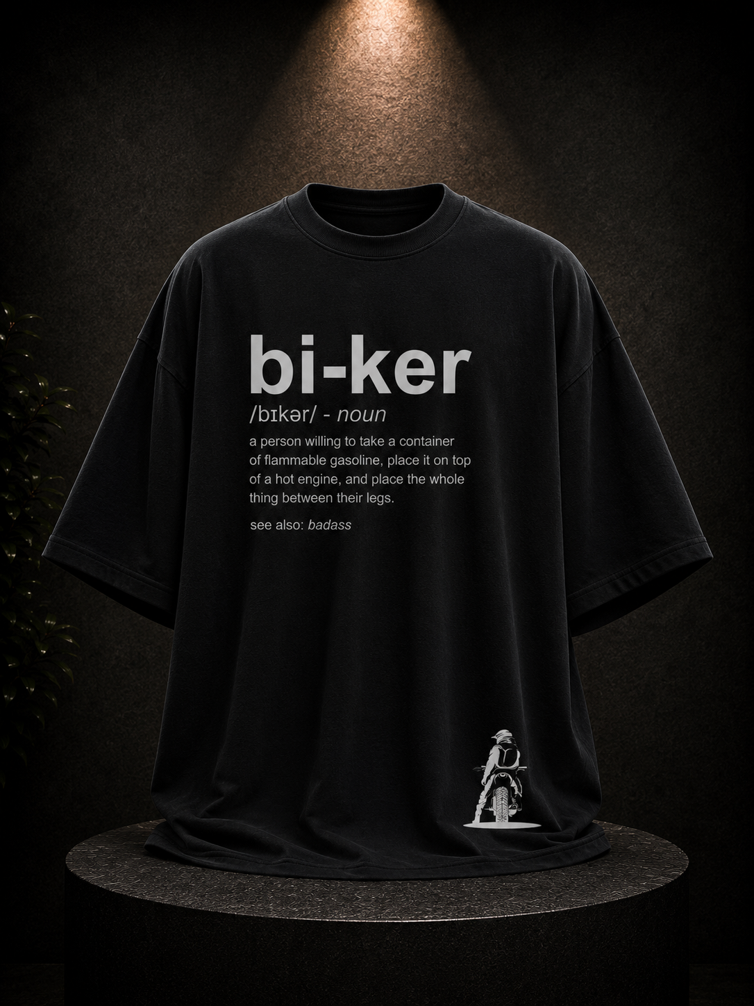 Bi-ker for bike lovers, 100% cotton premium fabric oversized printed T-shirt