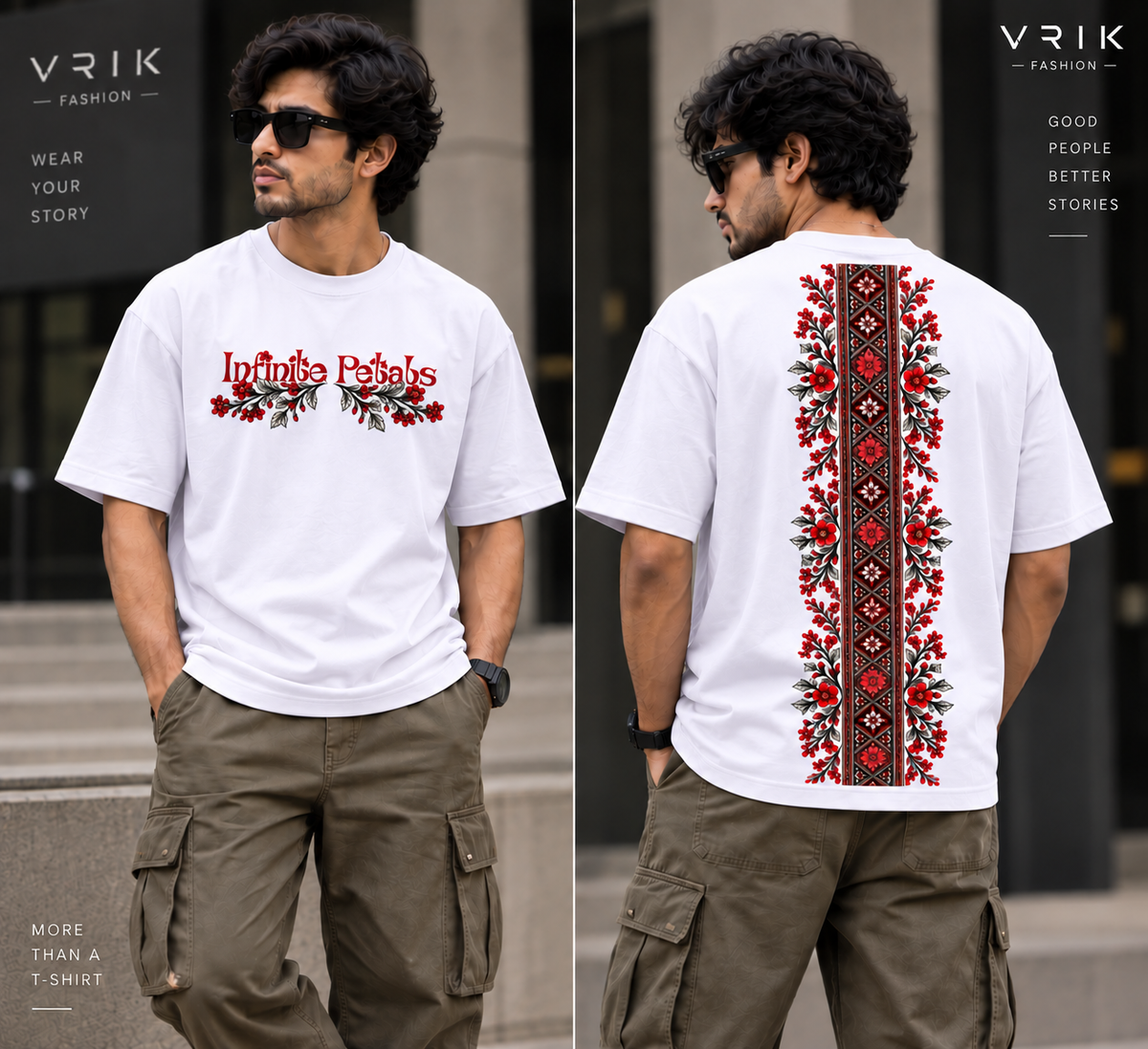 ‘Infinite petals’ oversized premium 100% cotton Tshirt.