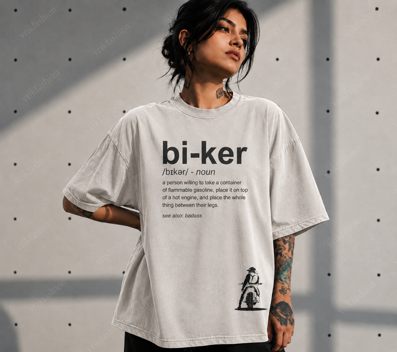 Bi-ker for bike lovers, 100% cotton premium fabric oversized printed T-shirt