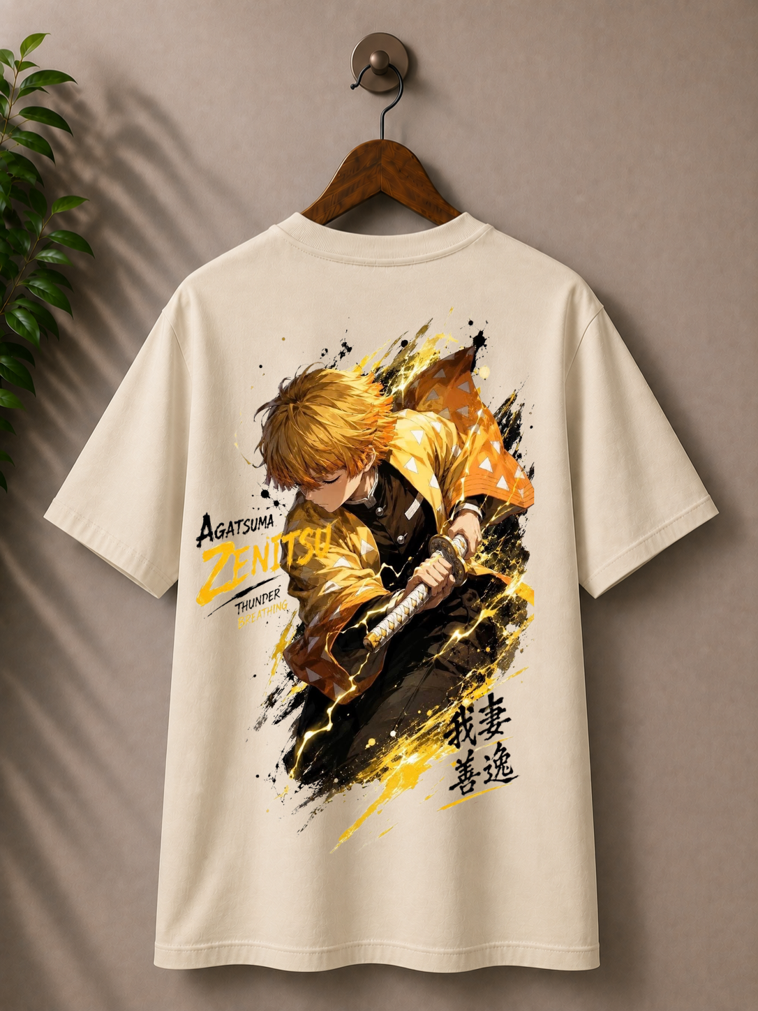 Inspired from demon slayer, ‘zenitsu’, 100% cotton premium oversized T-shirt