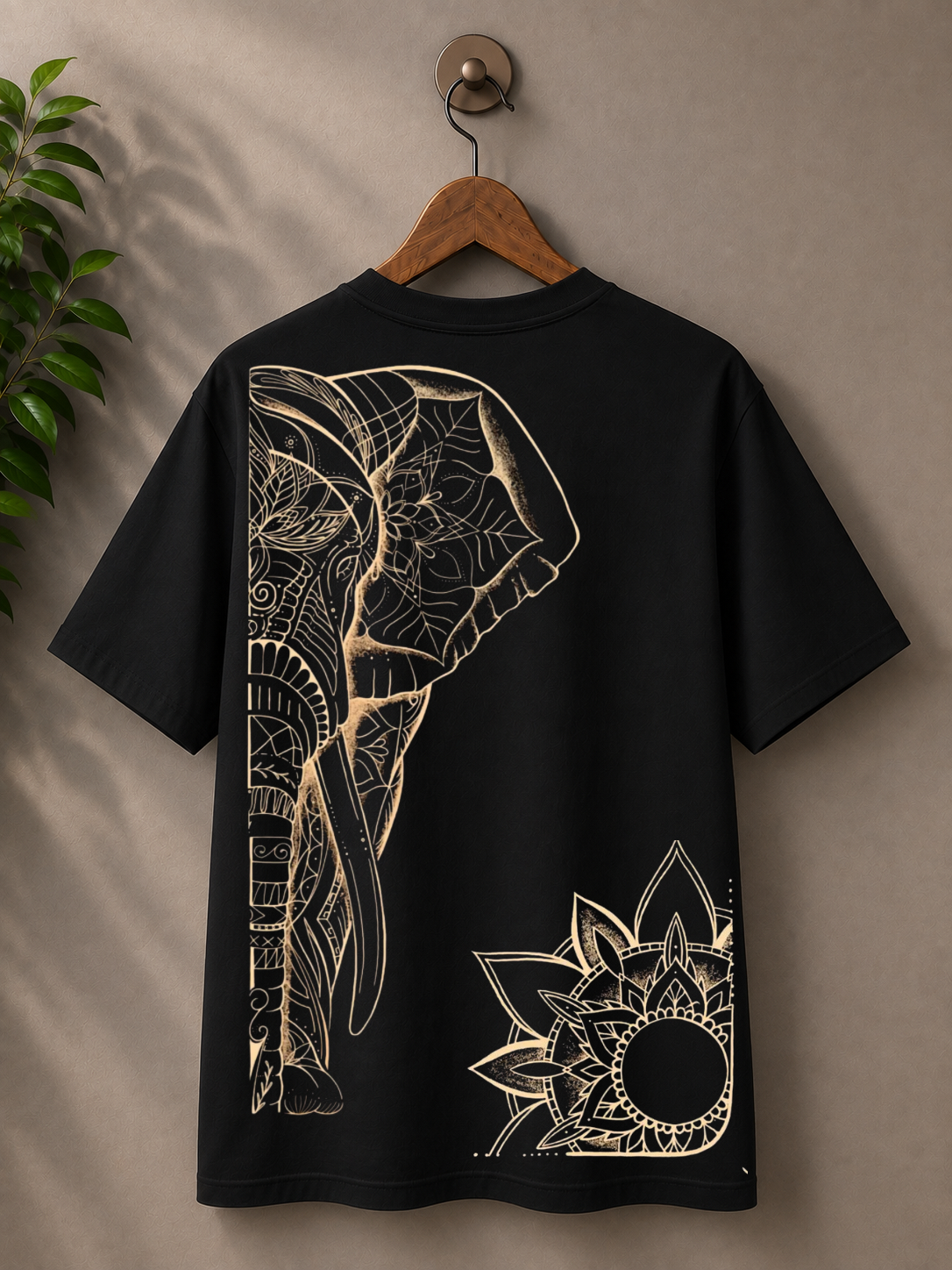 Indian folk artistic ‘ Elephant’ printed 100% cotton Tshirt
