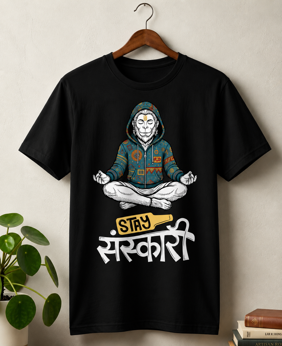 Marathi slang ‘stay sanskari’, 100% cotton printed Tshirt