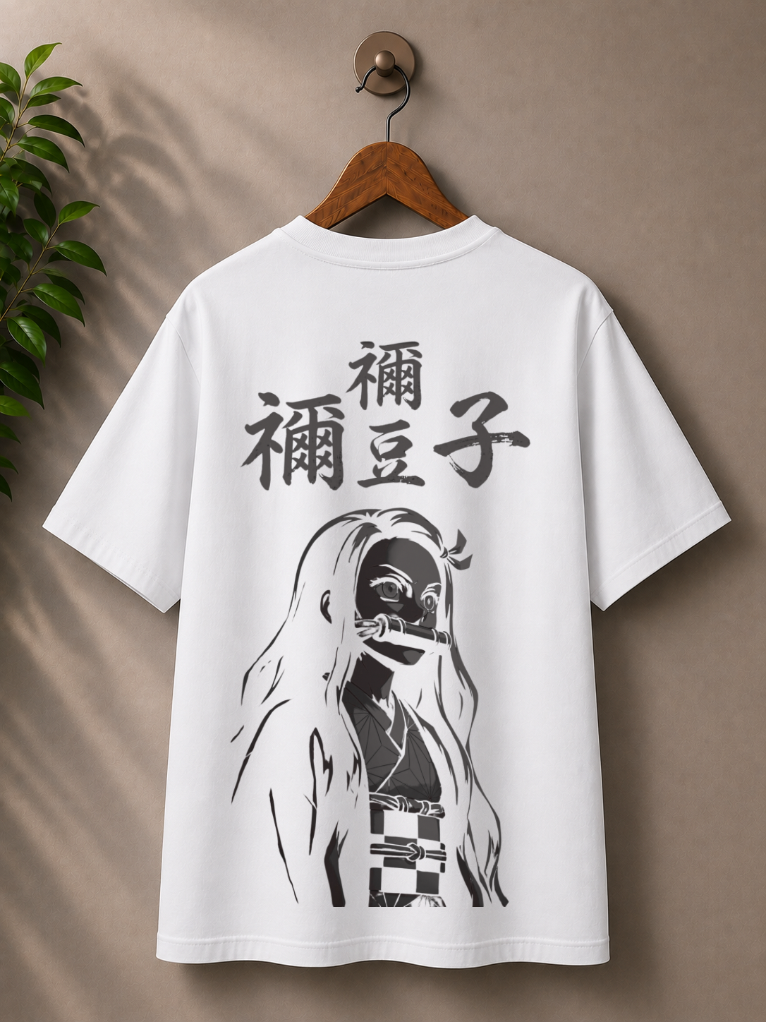Inspired from Demon slayer, ‘ Nezuko’ monochrome, 100% cotton premium oversized T-shirt