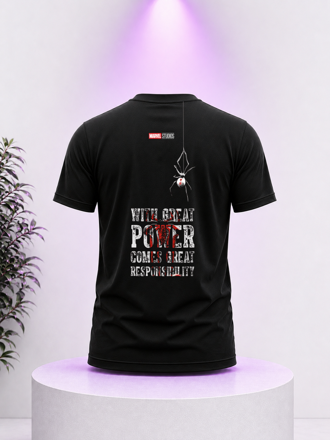 Inspired from marvel’s spiderman famous quote printed on 100% cotton T-shirt