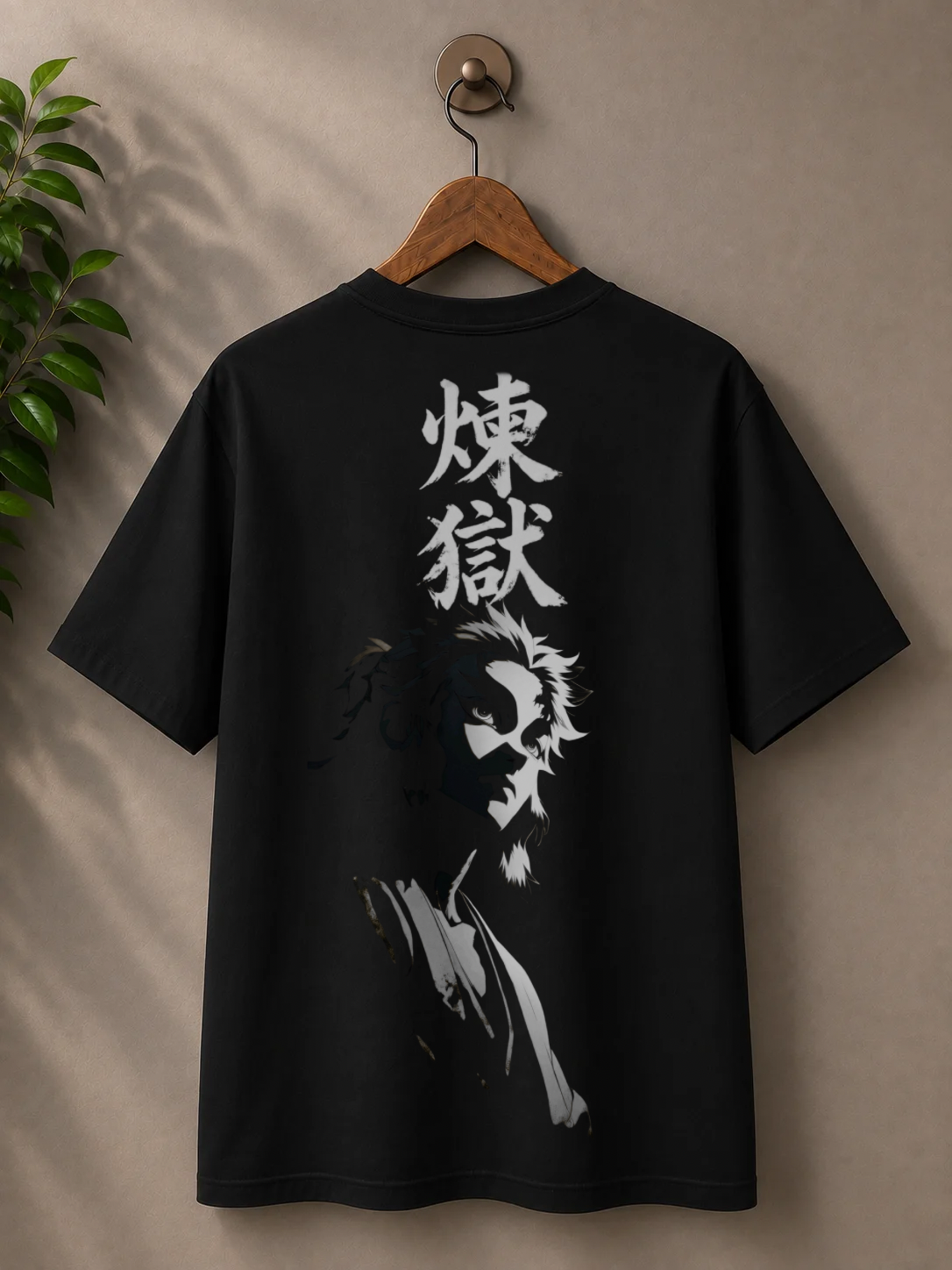 Inspired from Demon slayer, ‘ Rengoku’ monochrome, 100% cotton premium oversized T-shirt