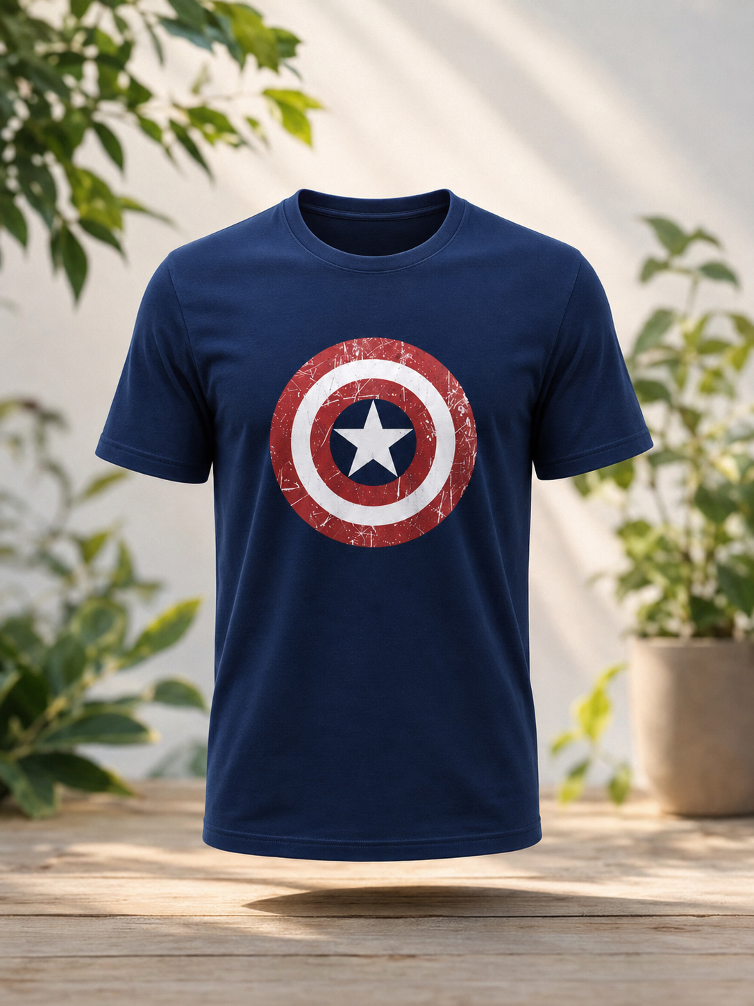 Casual Navy Blue 100% pure cottom Premium Short sleeve Printed Tshirt.