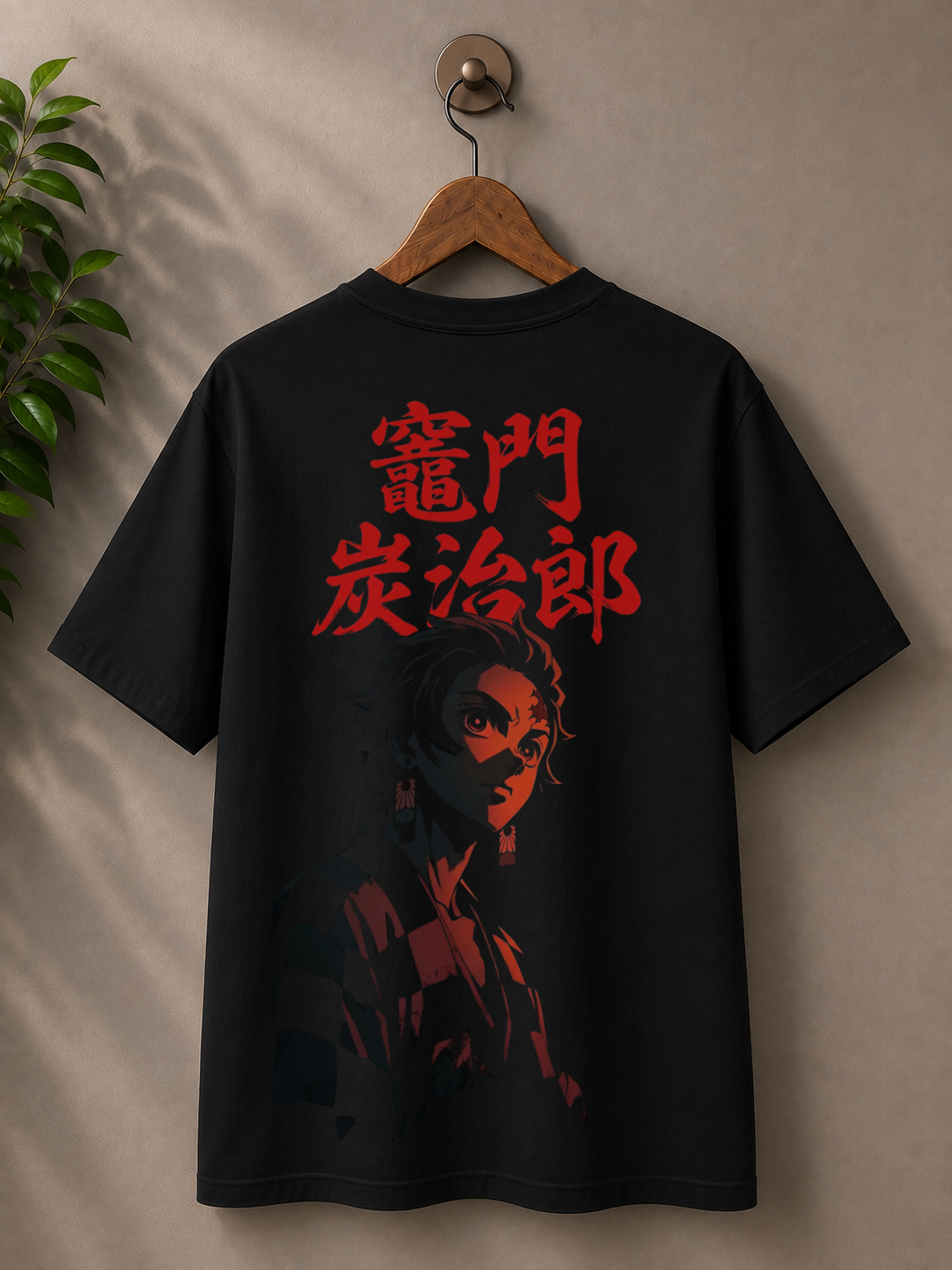 Inspired from Demon slayer, ‘ Tanjiro’ monochrome, 100% cotton premium oversized T-shirt