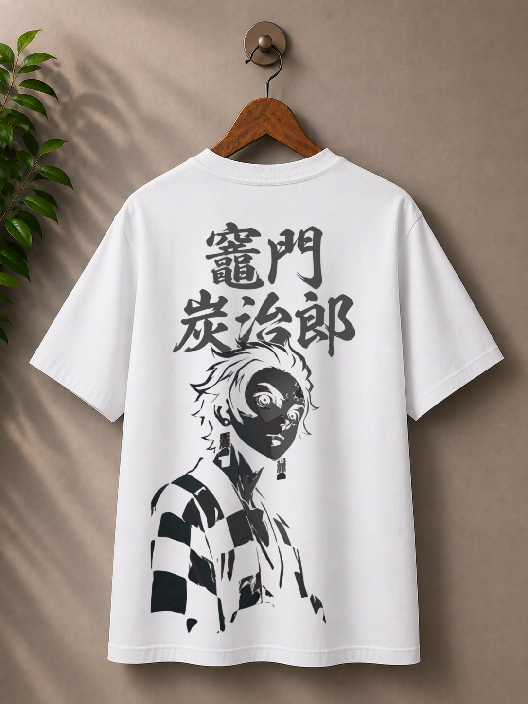 Inspired from Demon slayer, ‘ Tanjiro’ monochrome, 100% cotton premium oversized T-shirt