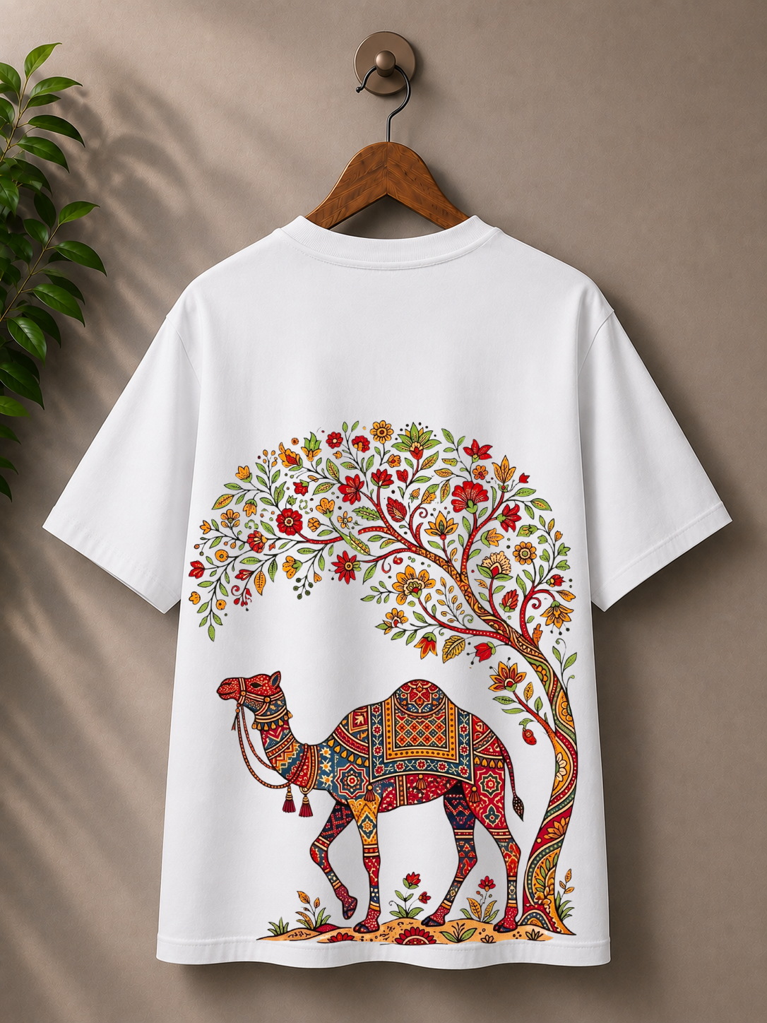 Indian folk art ‘camel’ printed 100% cotton Tshirt