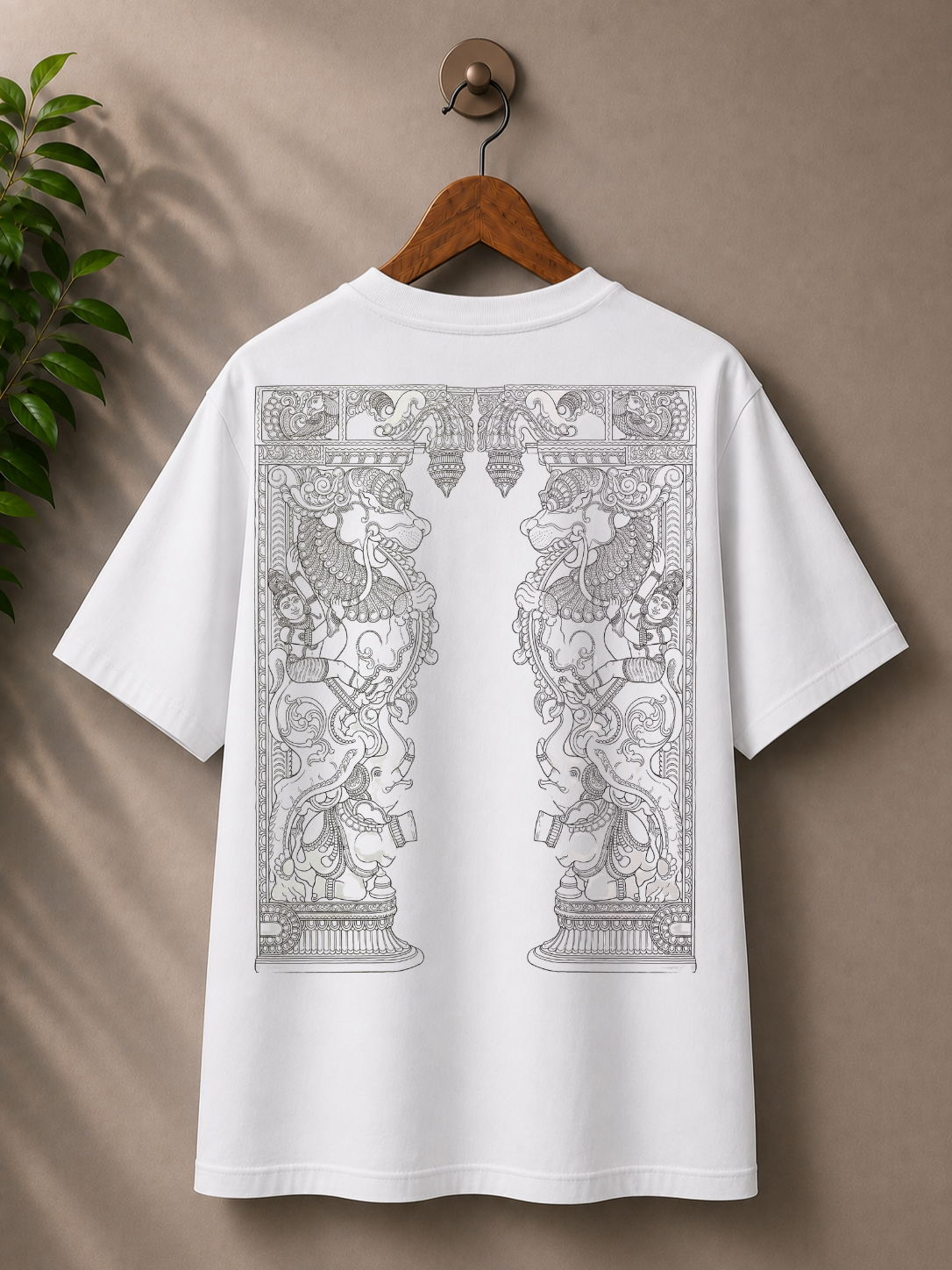 India folk art ‘mayur’ printed 100% cotton Tshirt