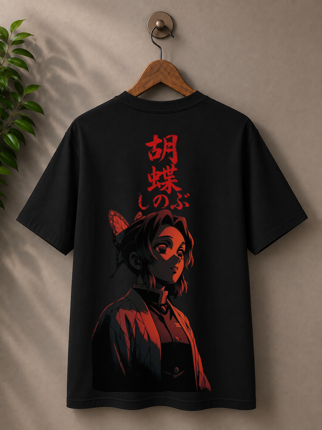 Inspired from Demon slayer, ‘ Shinobu’ monochrome, 100% cotton premium oversized T-shirt