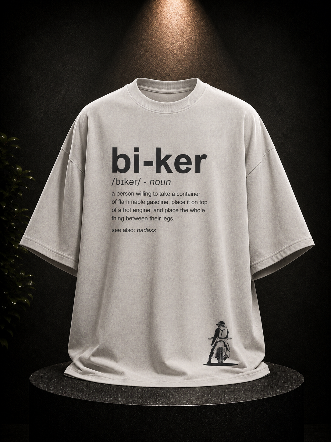 Bi-ker for bike lovers, 100% cotton premium fabric oversized printed T-shirt