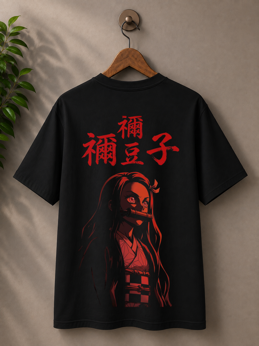 Inspired from Demon slayer, ‘ Nezuko’ monochrome, 100% cotton premium oversized T-shirt