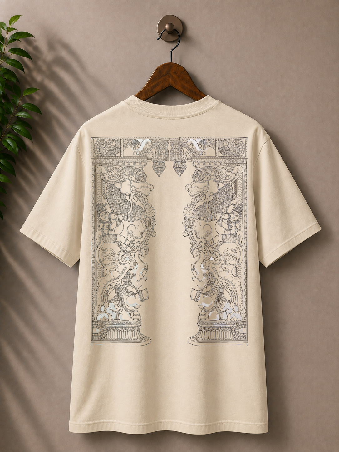 Indian folk art peacock printed 100% cotton Tshirt