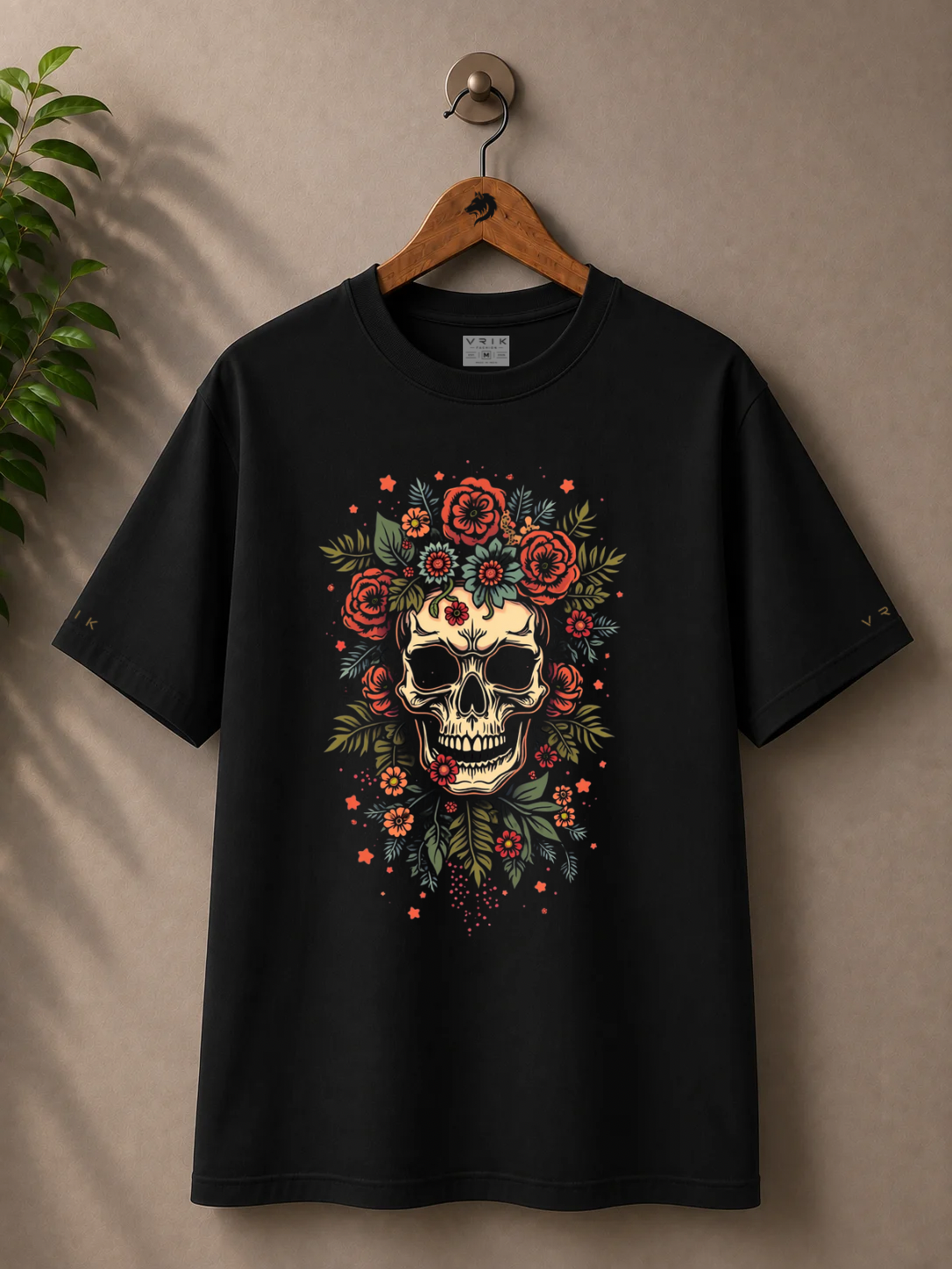Floral Skull - Premium Regular Fit T-Shirt
