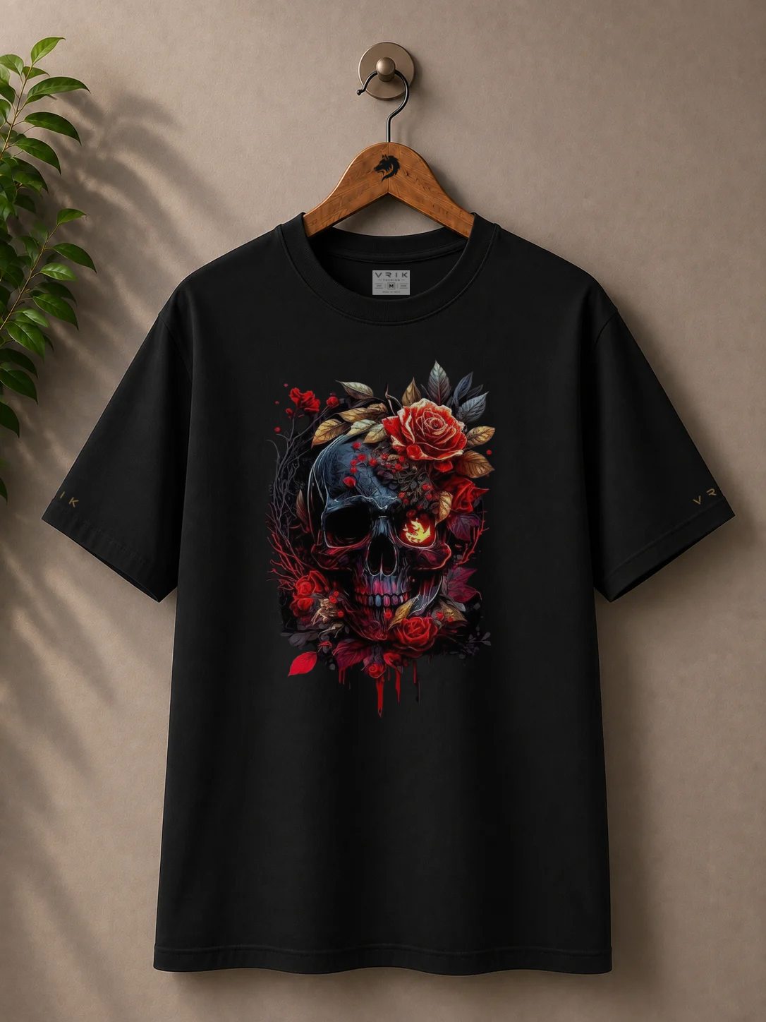 Dark Rose Skull - Premium Regular Fit T-Shirt