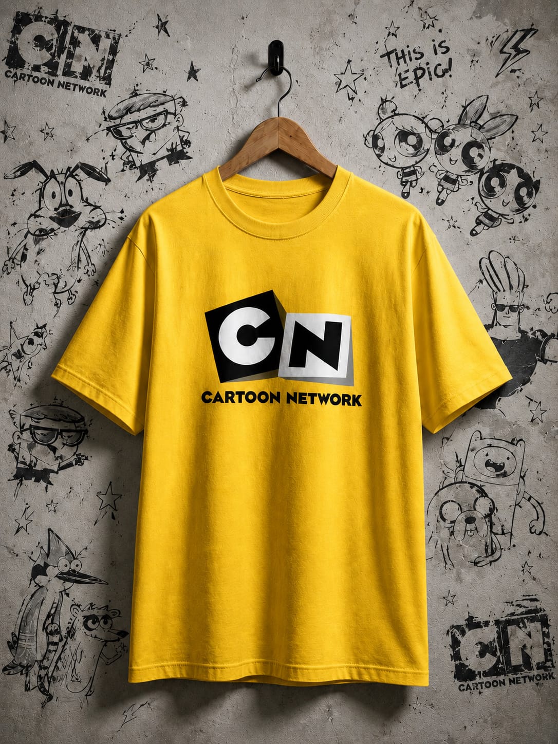 Inspired by Cartoon Network, New 100% pure premium yellow cotton Tshirt