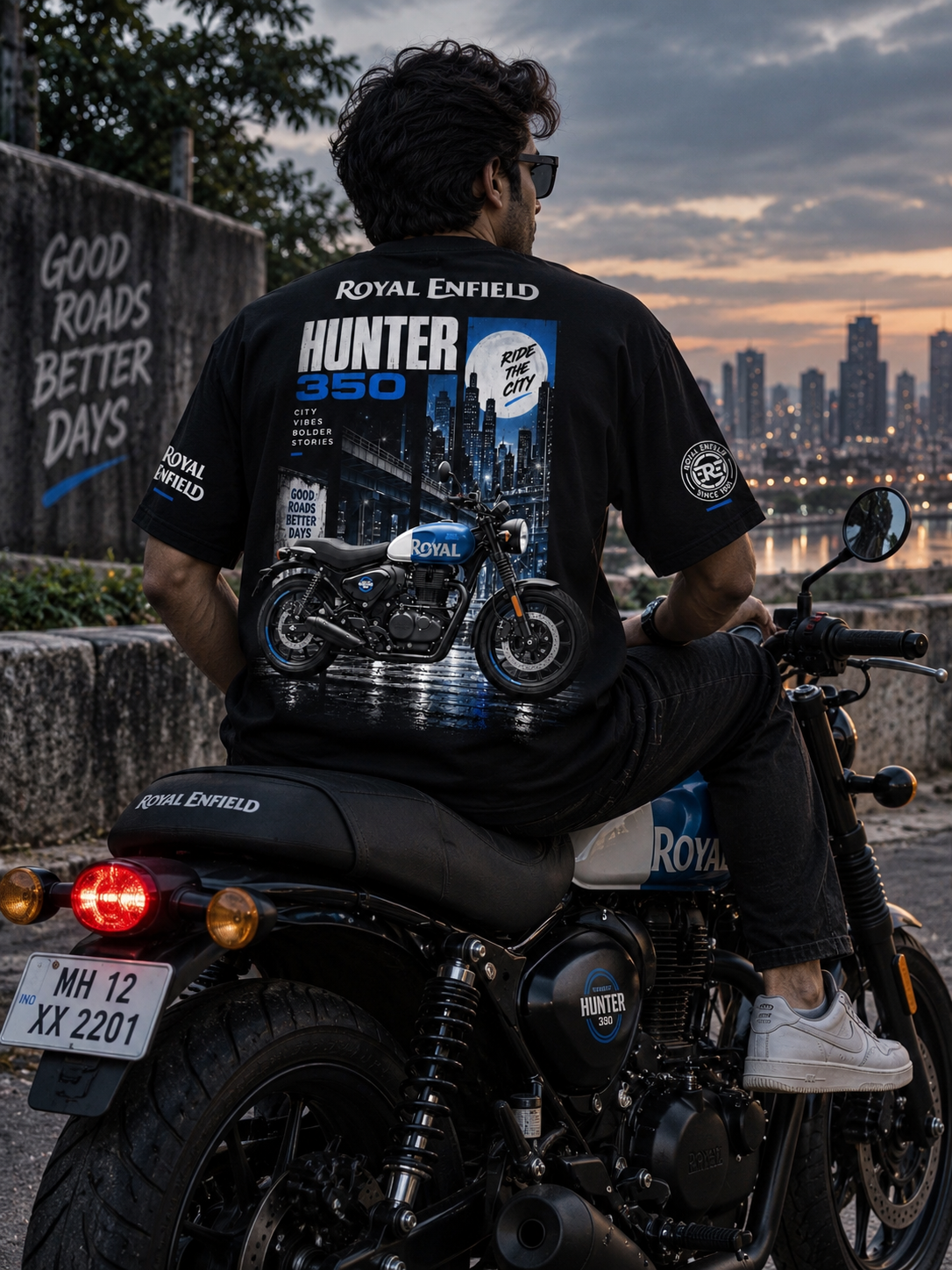 Royal Enfield Inspired 350 Hunter T-Shirt | Black | Regular & Oversized
