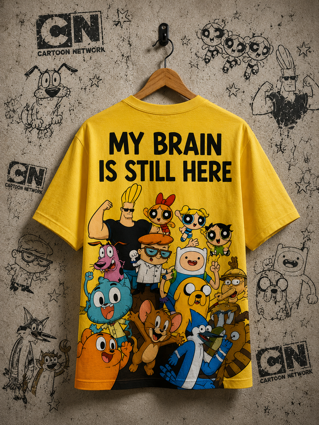 Inspired by Cartoon Network, New 100% pure premium yellow cotton Tshirt